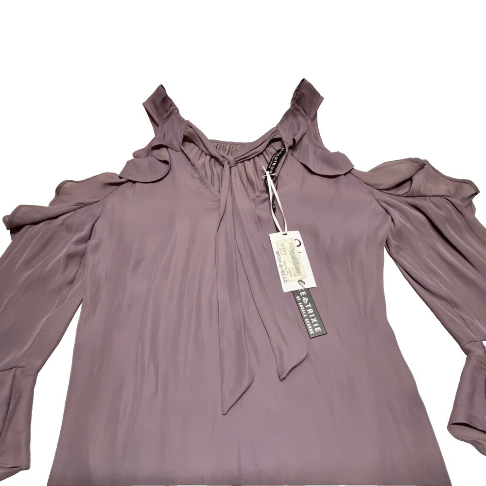 Alice & Trixie Blouse Women's XXS Thistle Purple Open Shoulder Boutique Wear NWT